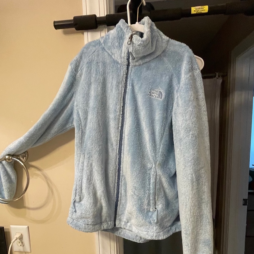 fuzzy north face jacket